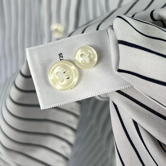 NWT Mens Roundtree & Yorke Tall Man Silky Finish Striped Dress Shirt Size 3XT - Picture 10 of 10